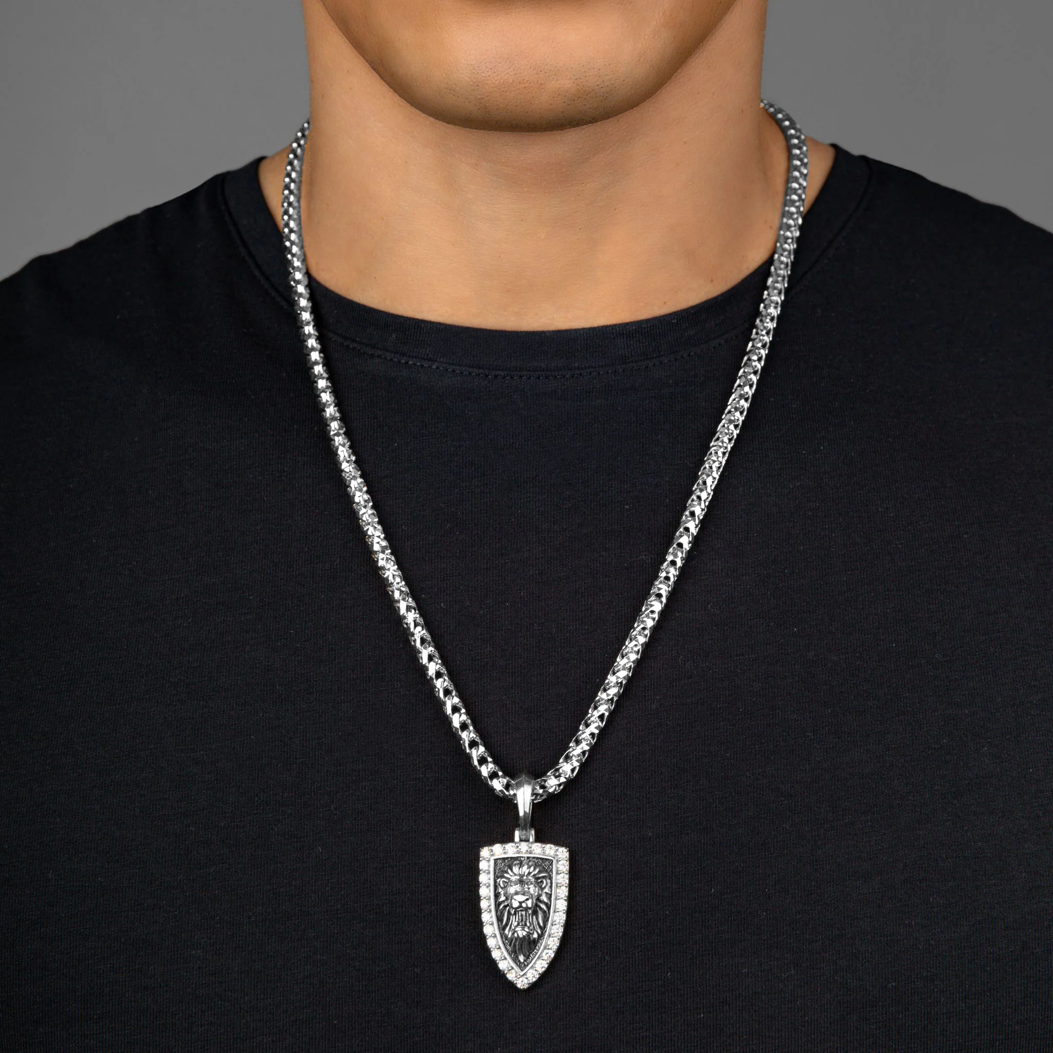 Empire, Platinum Lion Head Pendant with Diamonds - Image 5