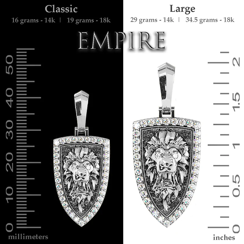 Empire, Platinum Lion Head Pendant with Diamonds - Image 8