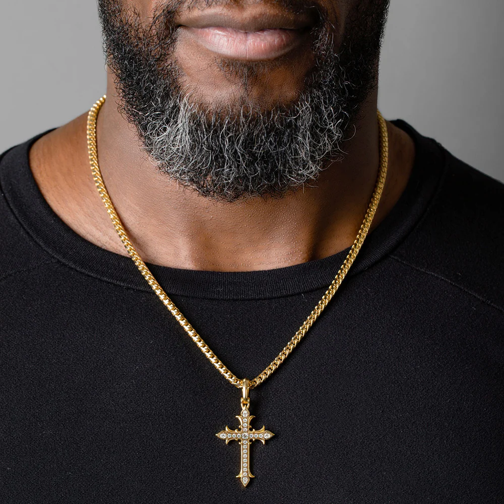 Faith, Gold Cross Pendant with Diamonds - Image 5