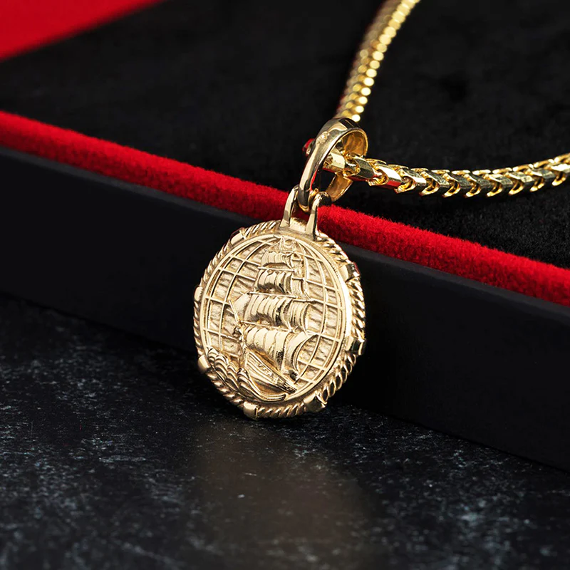 Voyager, Gold Compass Pendant - Image 3