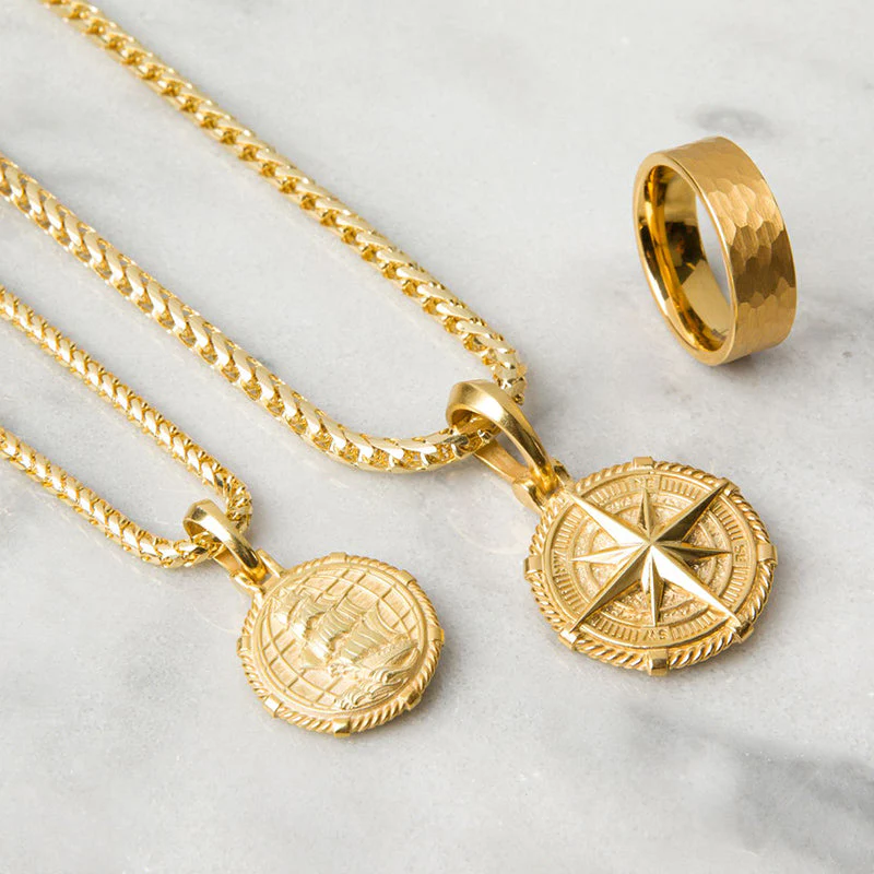 Voyager, Gold Compass Pendant - Image 6