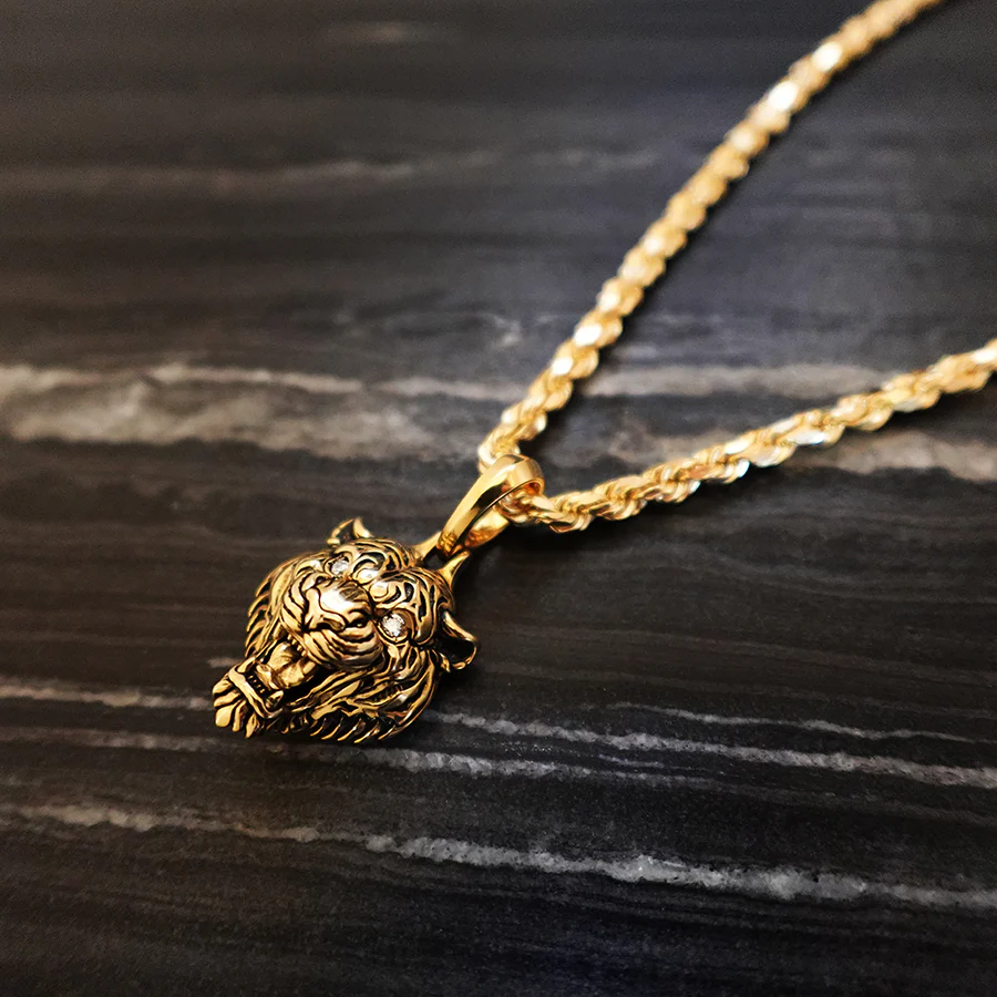 Tiger, Gold Pendant with Diamonds - Image 3
