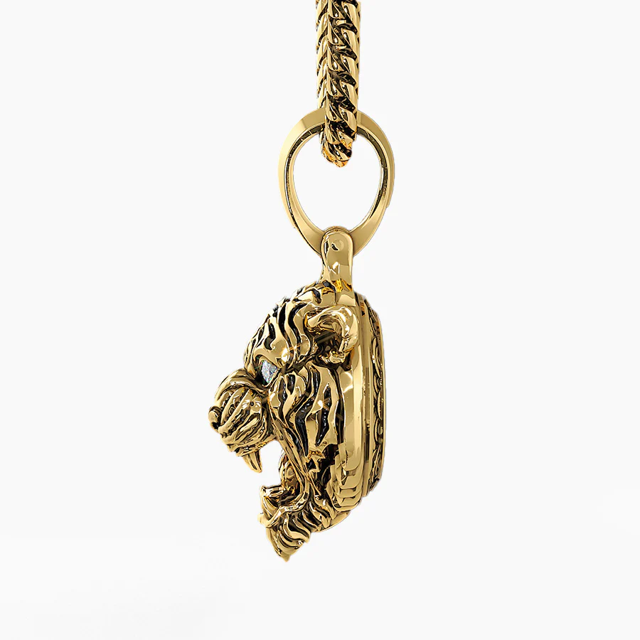 Tiger, Gold Pendant with Diamonds - Image 4