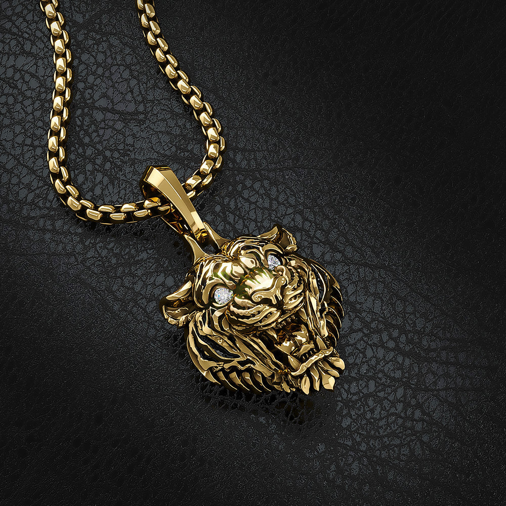 Tiger, Gold Pendant with Diamonds - Image 5