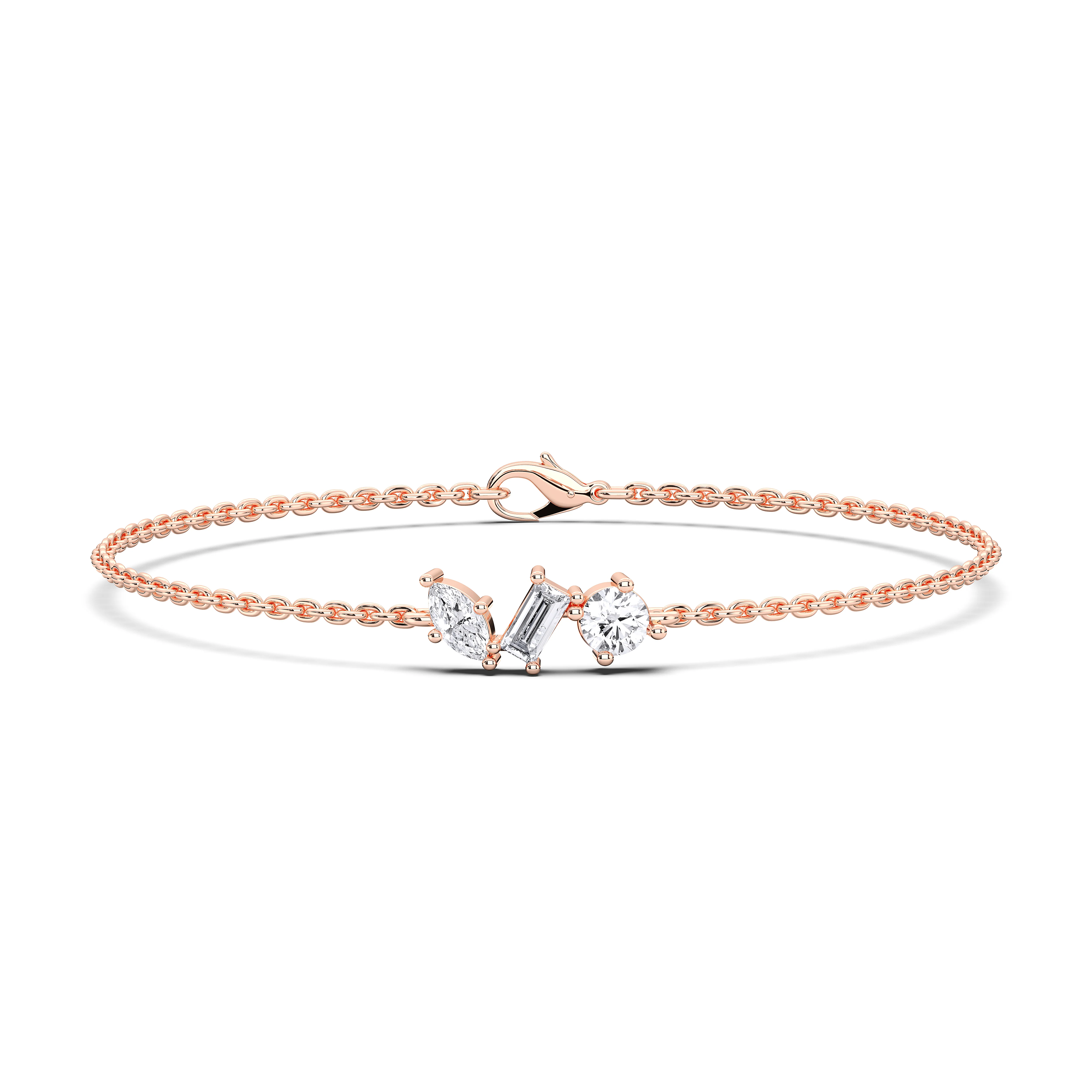 3-STONE MULTISHAPE BRACELET, 1.00 CTW - Image 3