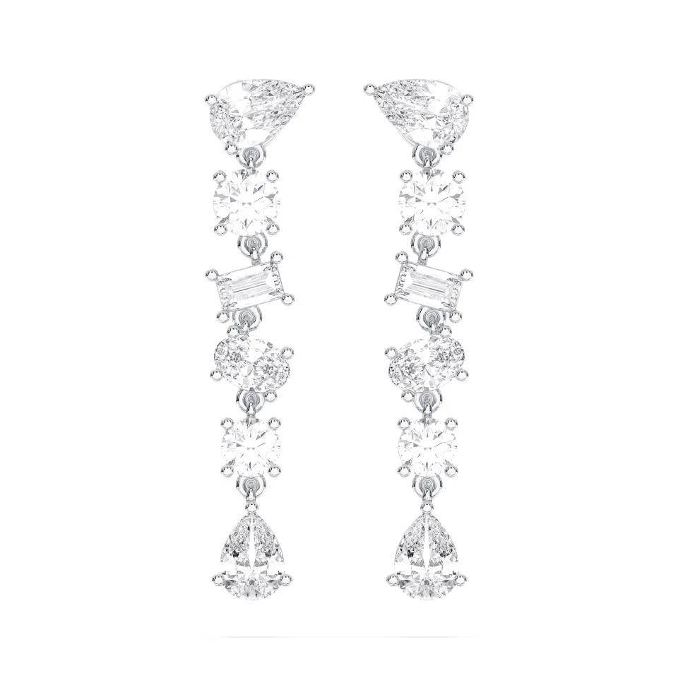 MIXED SHAPE DROP EARRINGS, 2.50 CTW