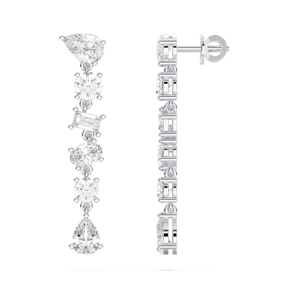 MIXED SHAPE DROP EARRINGS, 2.50 CTW - Image 2