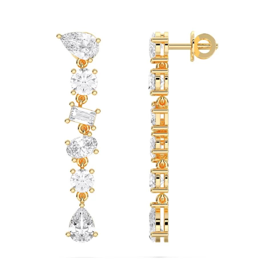MIXED SHAPE DROP EARRINGS, 2.50 CTW - Image 4