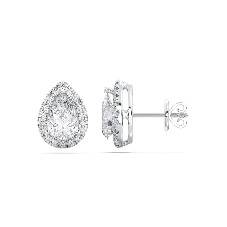 PEAR HALO EARRINGS - Image 2