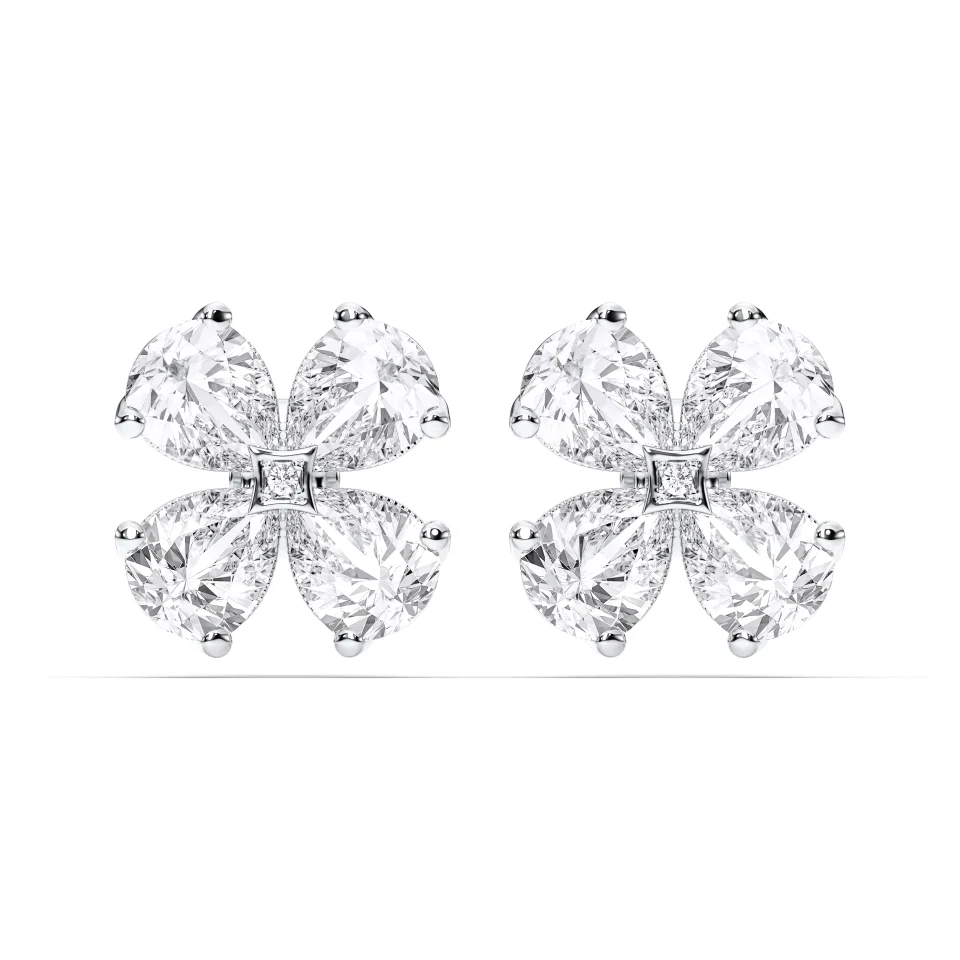 PEAR SHAPE CLUSTER EARRINGS