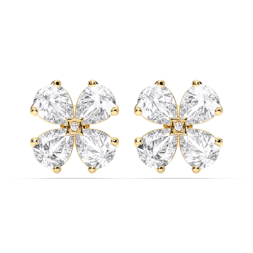 PEAR SHAPE CLUSTER EARRINGS - Image 3