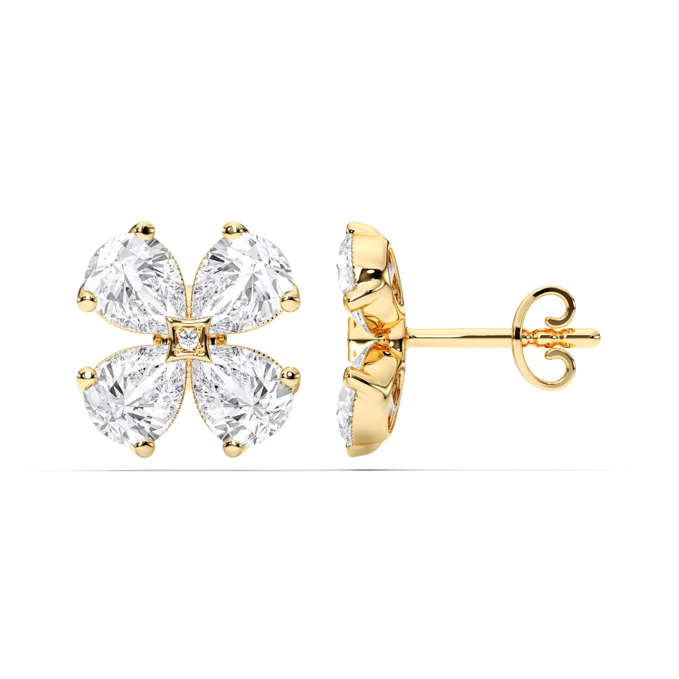 PEAR SHAPE CLUSTER EARRINGS - Image 4