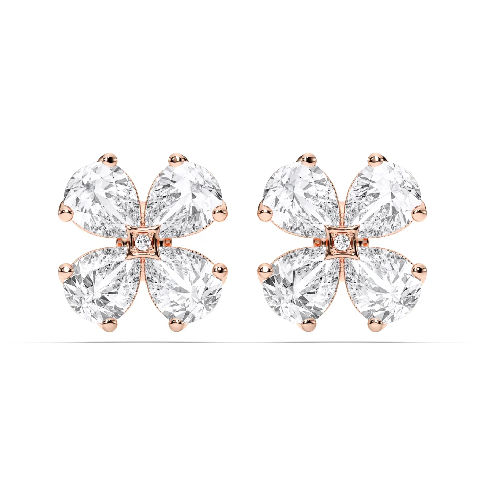 PEAR SHAPE CLUSTER EARRINGS - Image 5