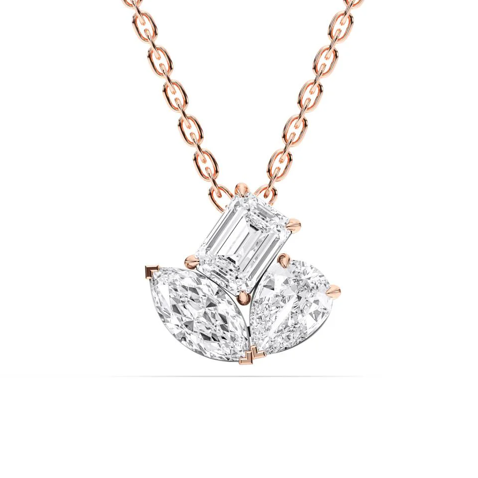 MULTISHAPE CLUSTER ROUND DIAMOND PENDANT - Image 3
