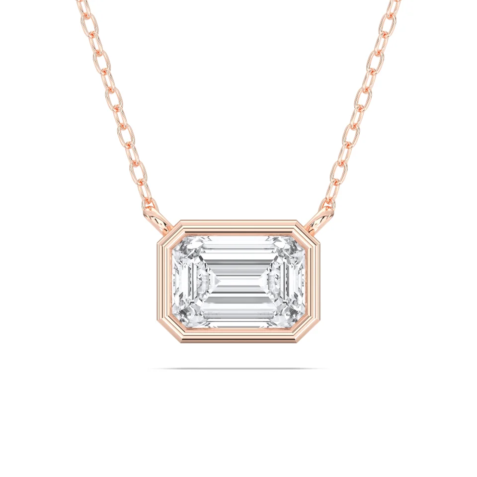 EMERALD BEZEL SOLITAIRE PENDANT - Image 3