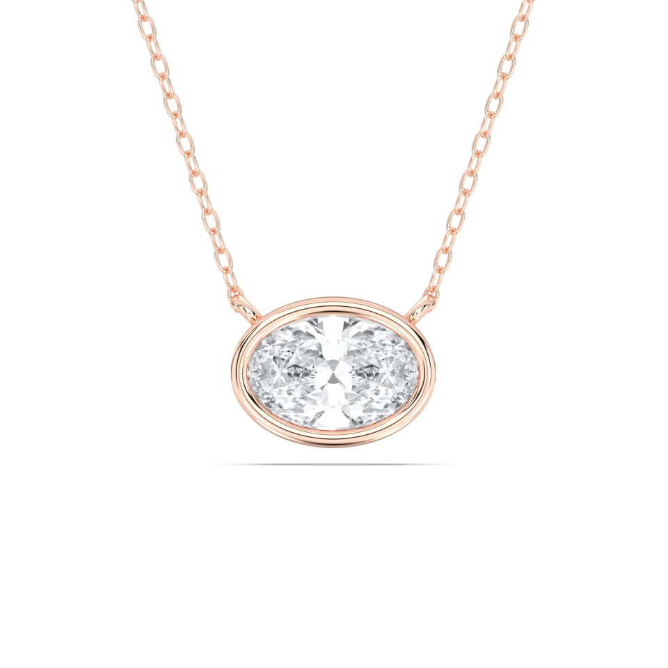OVAL BEZEL SOLITAIRE PENDANT - Image 3