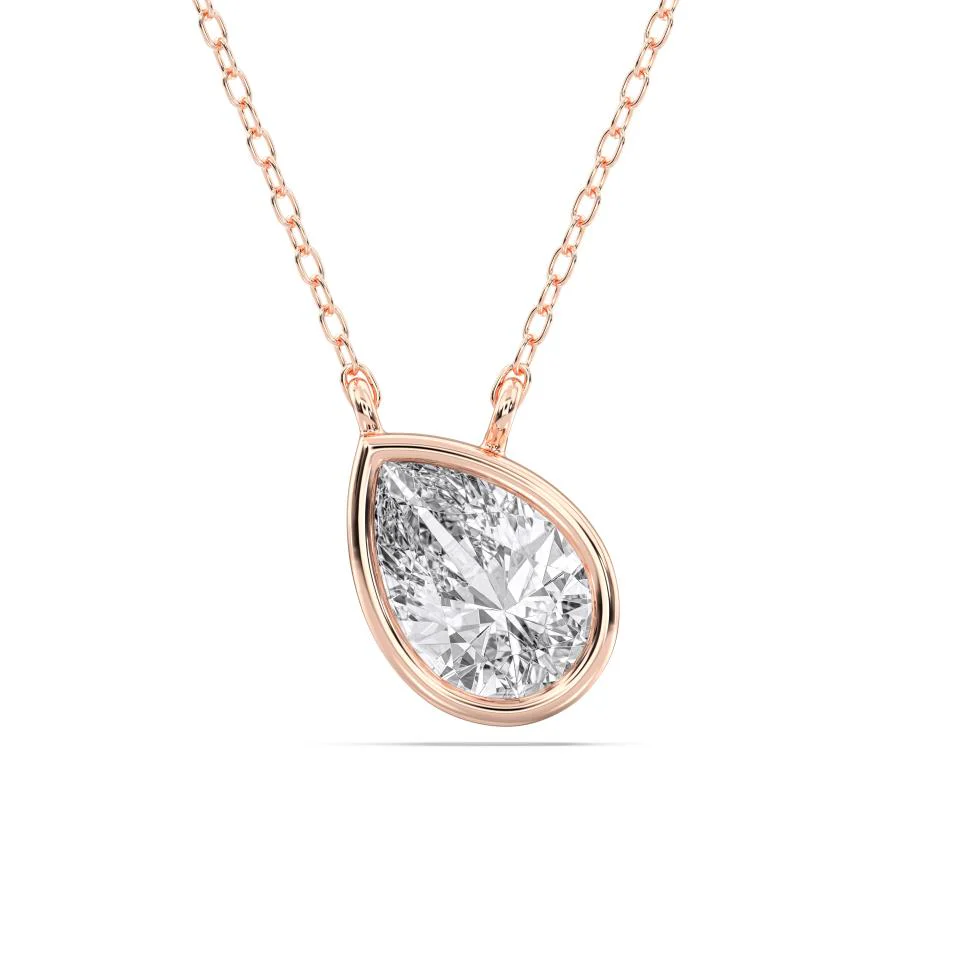 PEAR BEZEL SOLITAIRE PENDANT - Image 3