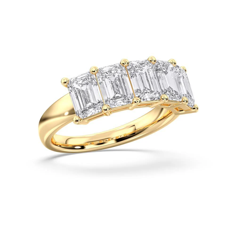 EMERALD CUT 5-STONE RING - Image 5