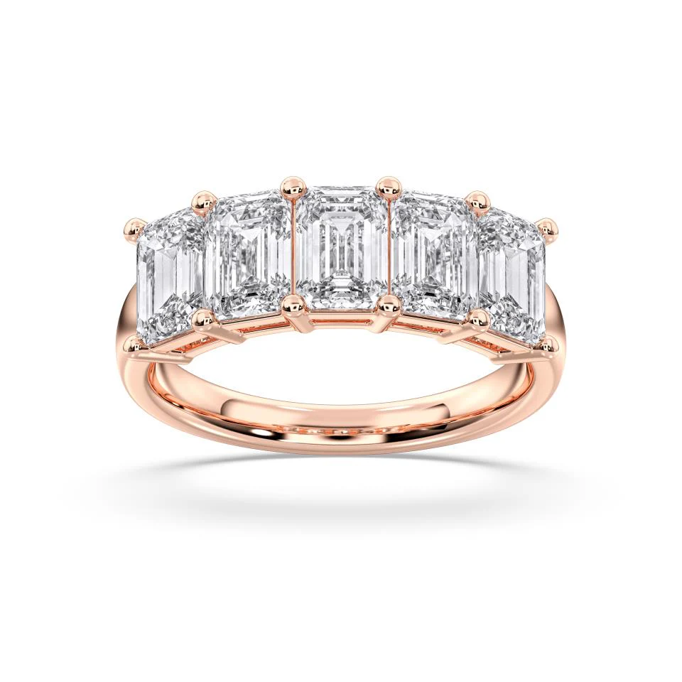 EMERALD CUT 5-STONE RING - Image 6