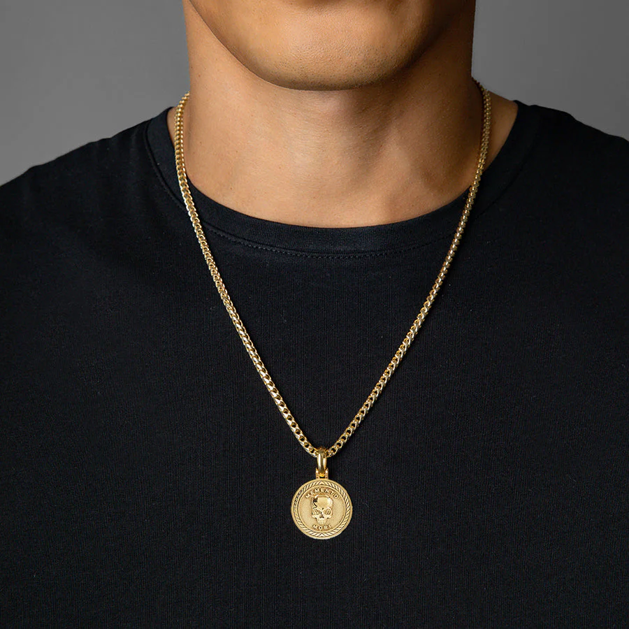 Memento Mori, Gold Skull Pendant - Image 5
