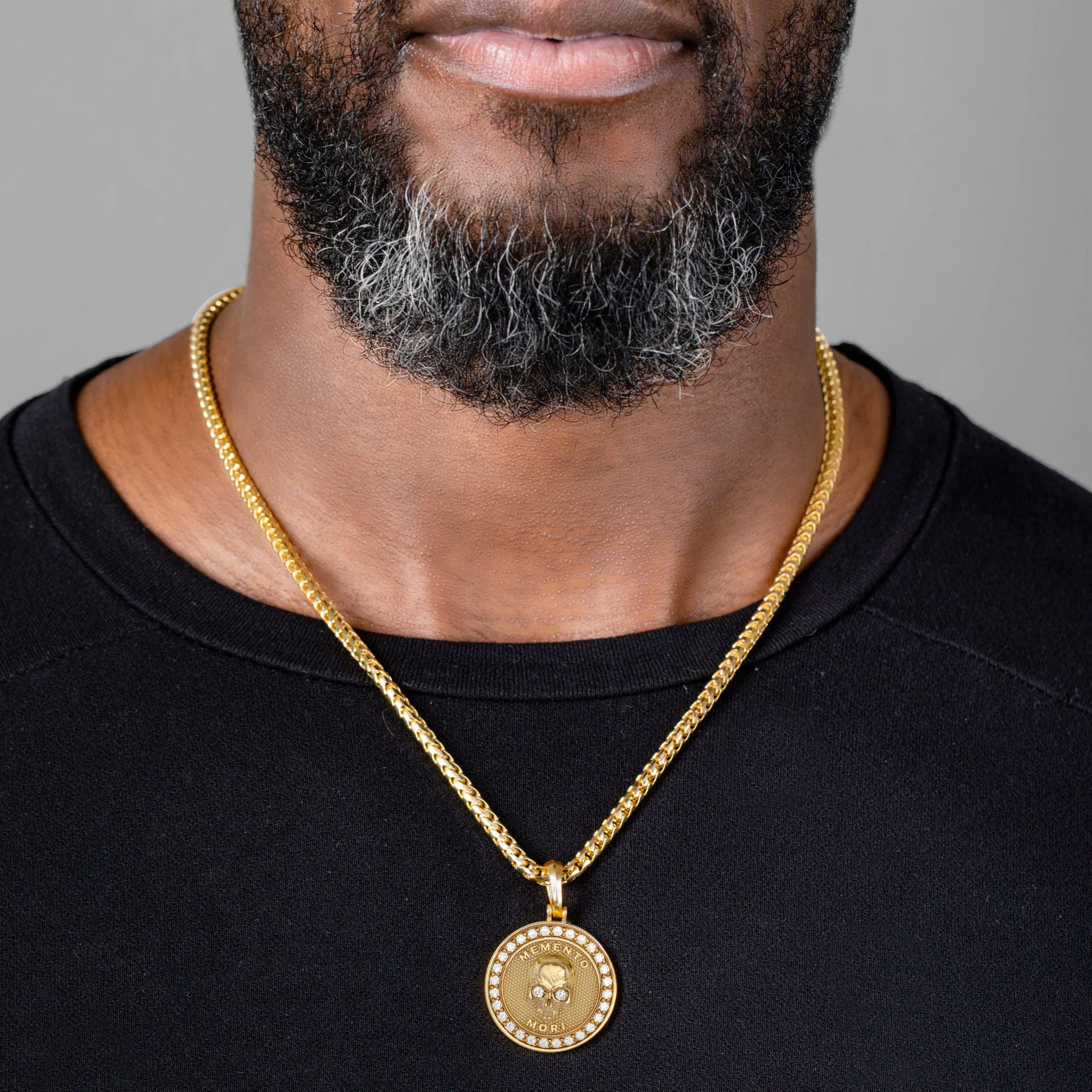 Memento Mori, Gold Skull Pendant with Diamonds - Image 5