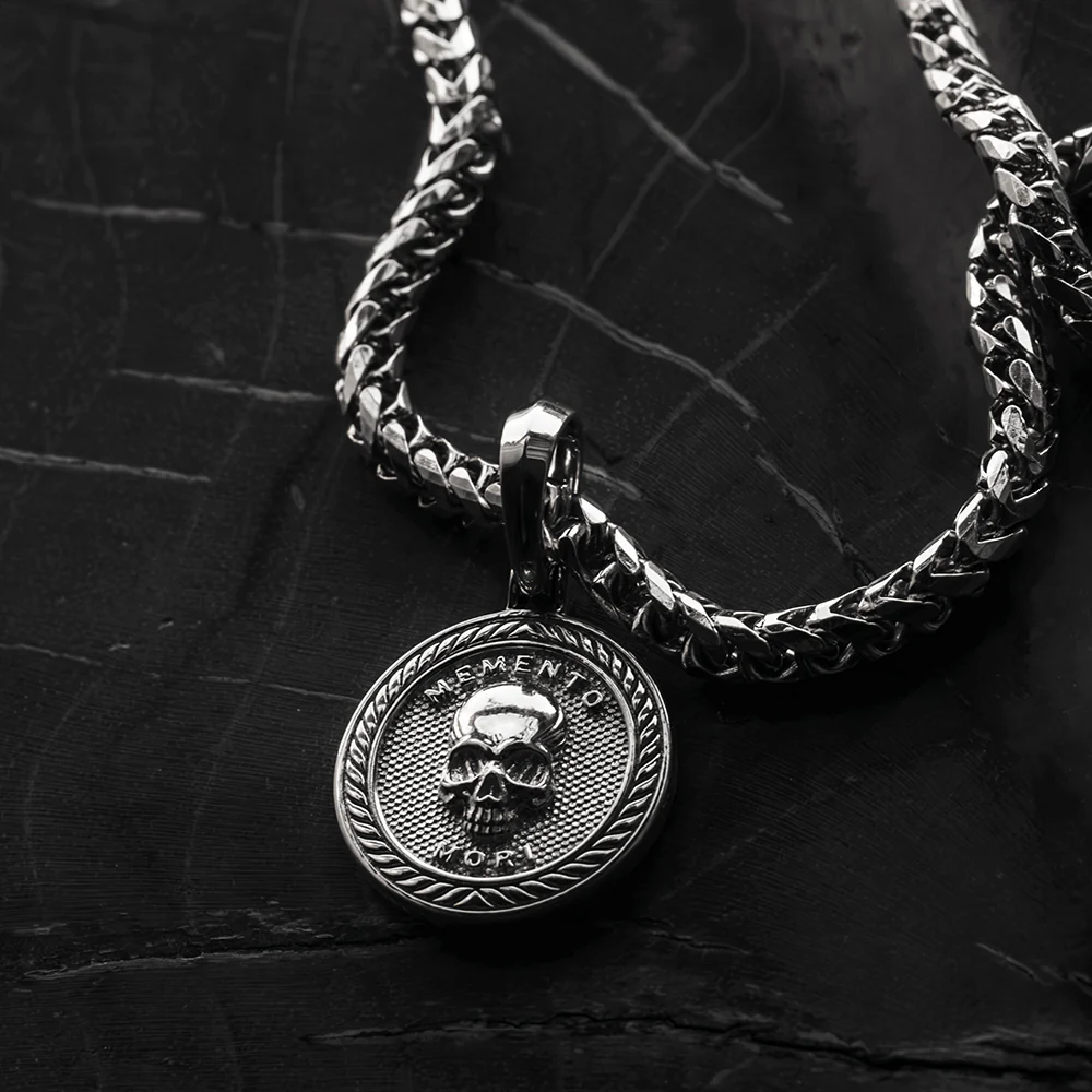 Memento Mori, Silver Skull Pendant - Image 3