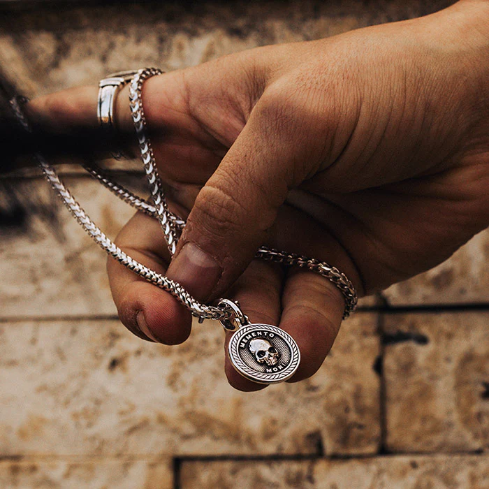 Memento Mori, Silver Skull Pendant - Image 4