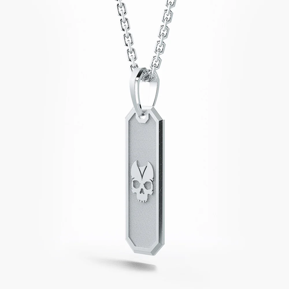 Memento Mori, Silver Tag Pendant - Image 4