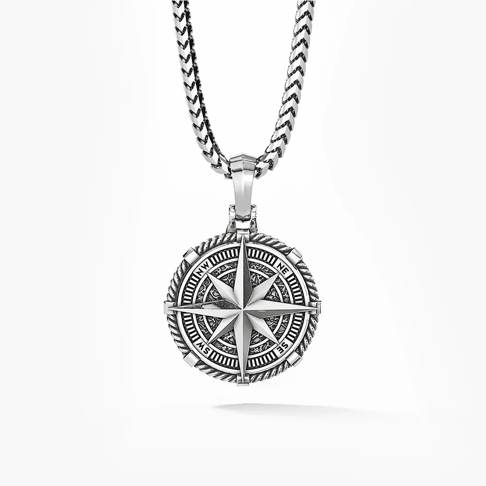 Voyager, Platinum Compass Pendant