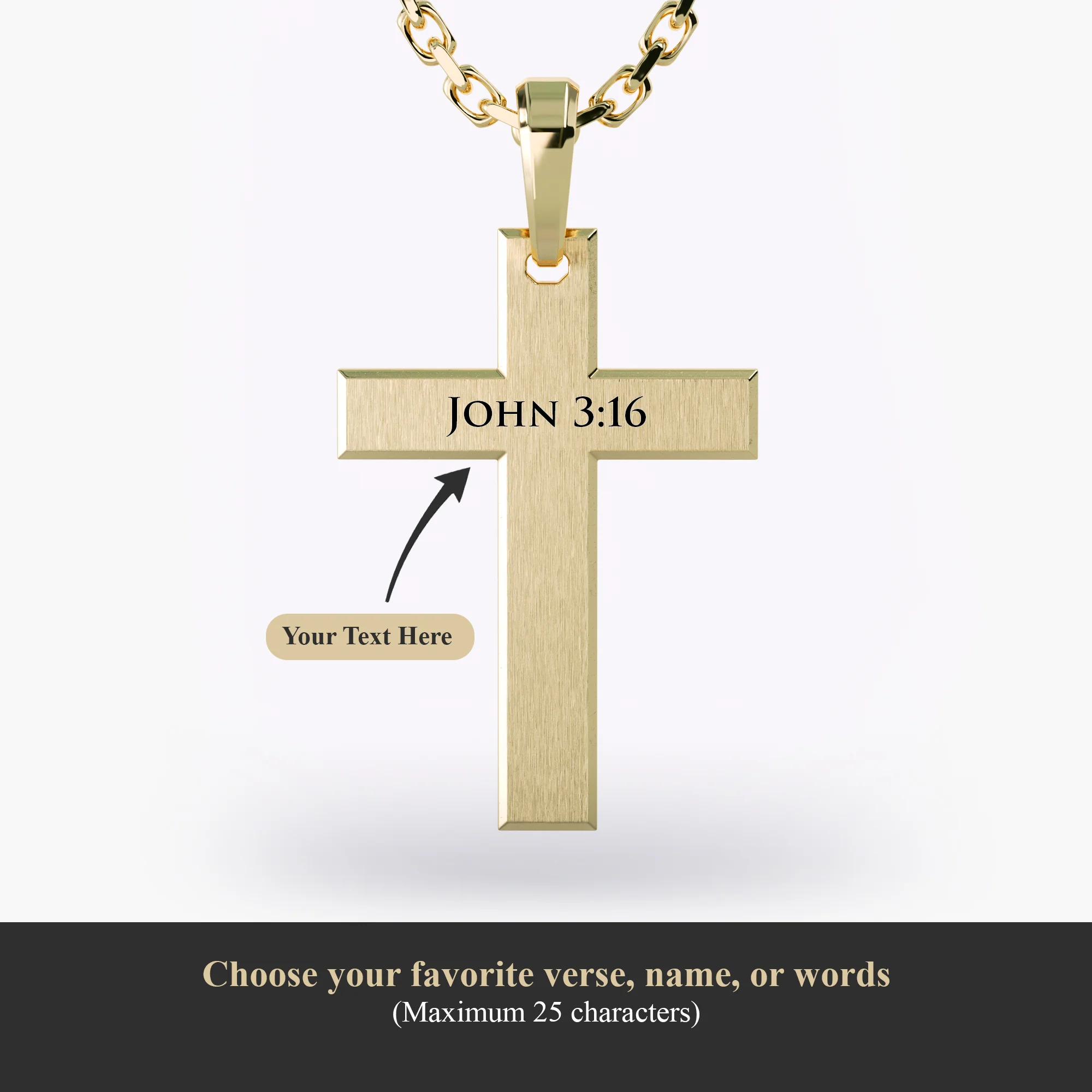 REDEMPTION, Gold Crucifix Pendant - Image 2