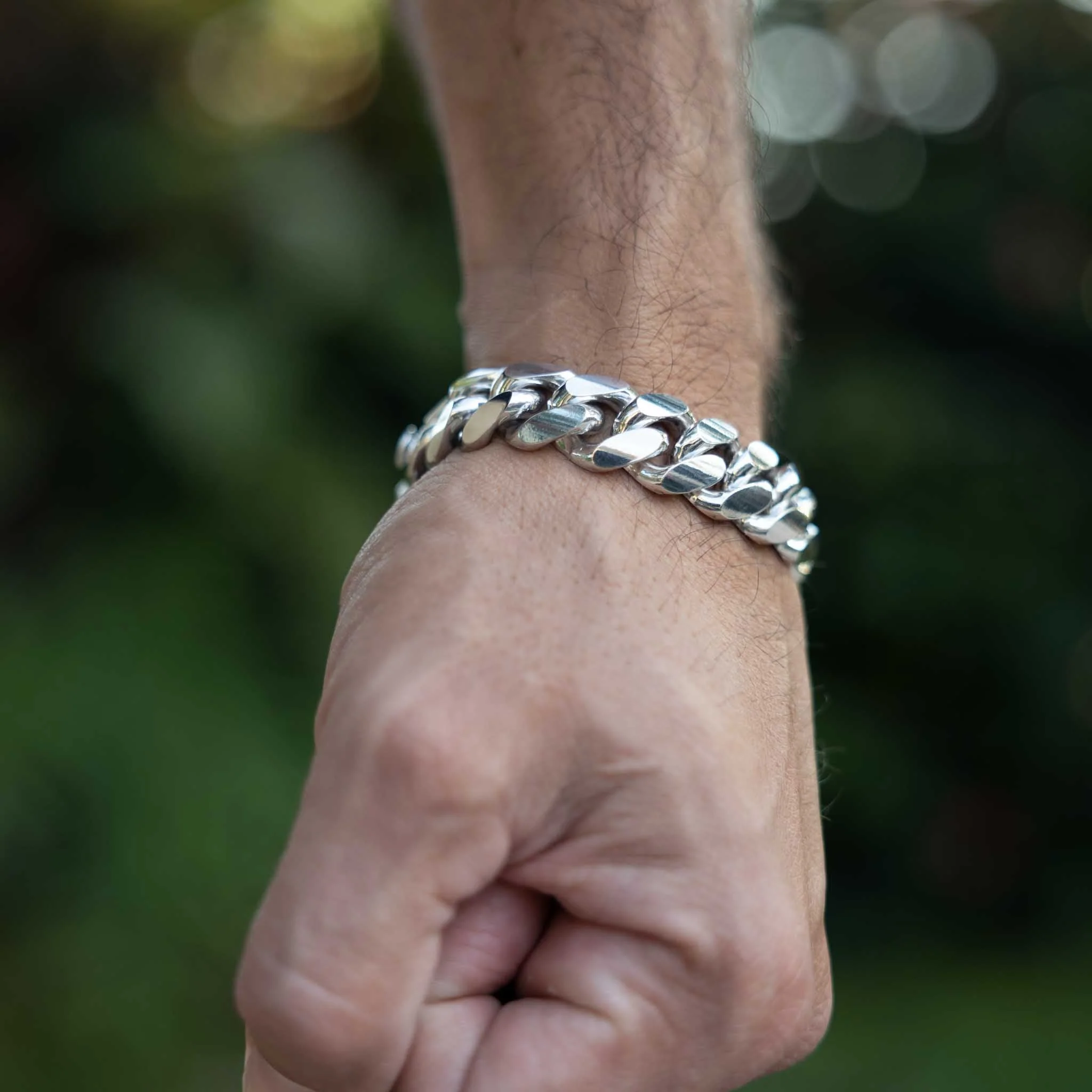 Silver Miami Cuban Bracelet 15mm - Image 4