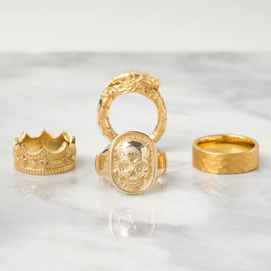 Skull, Gold Signet Ring - Image 3