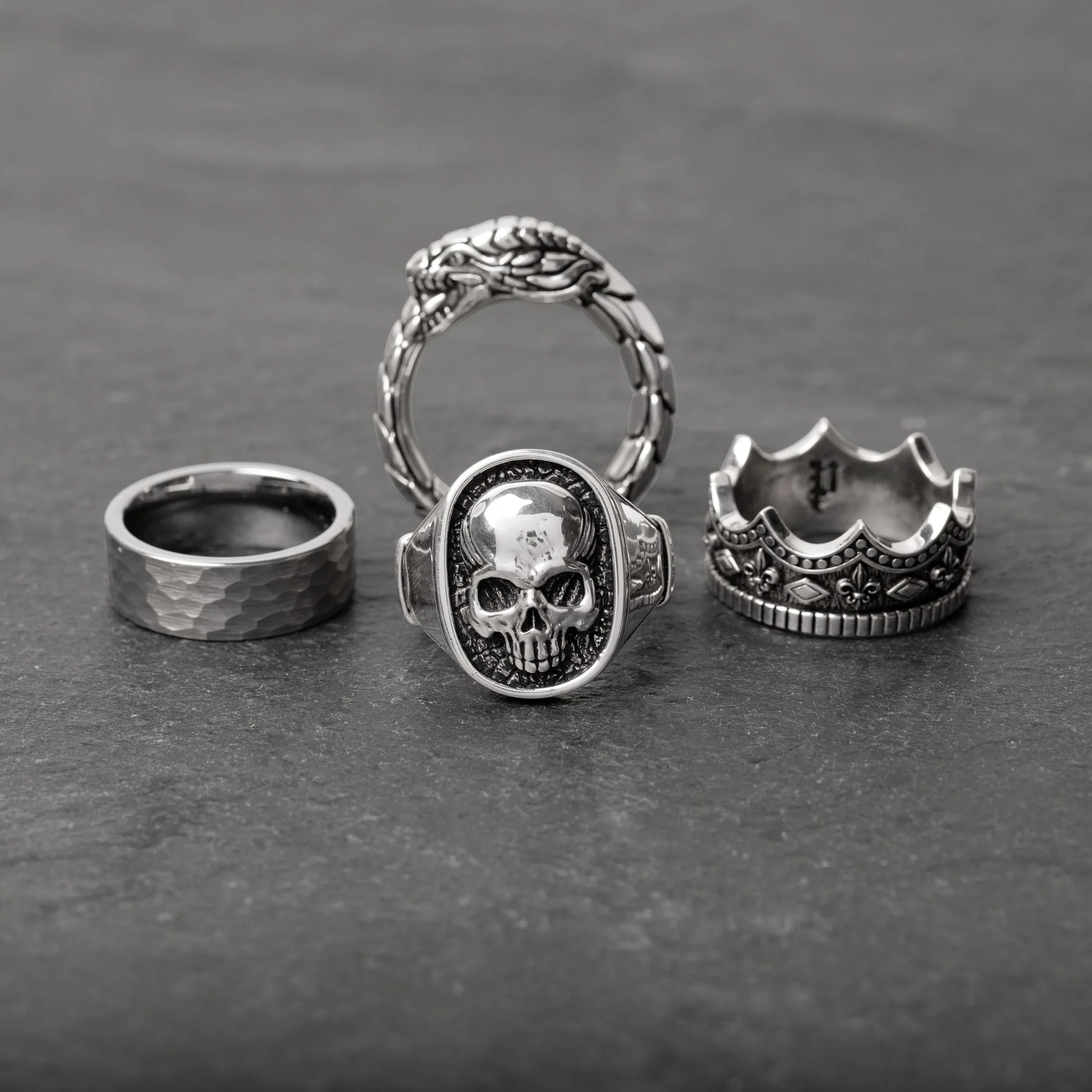 Skull, Silver Signet Ring - Image 3