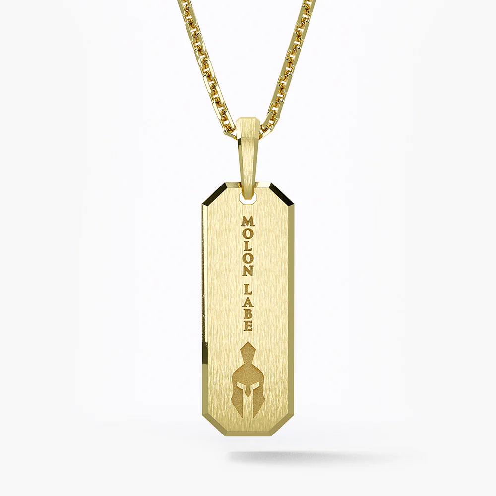 Spartan, Gold Tag Pendant - Image 2