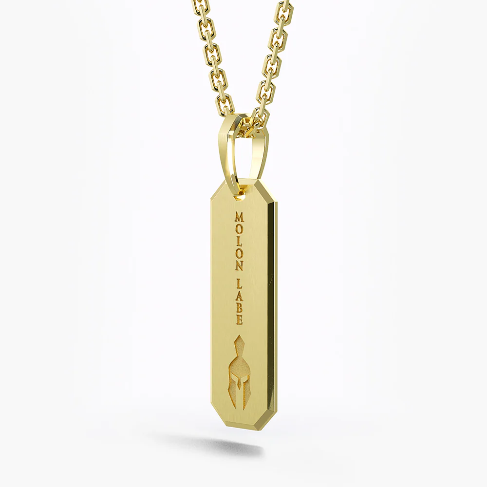 Spartan, Gold Tag Pendant - Image 4