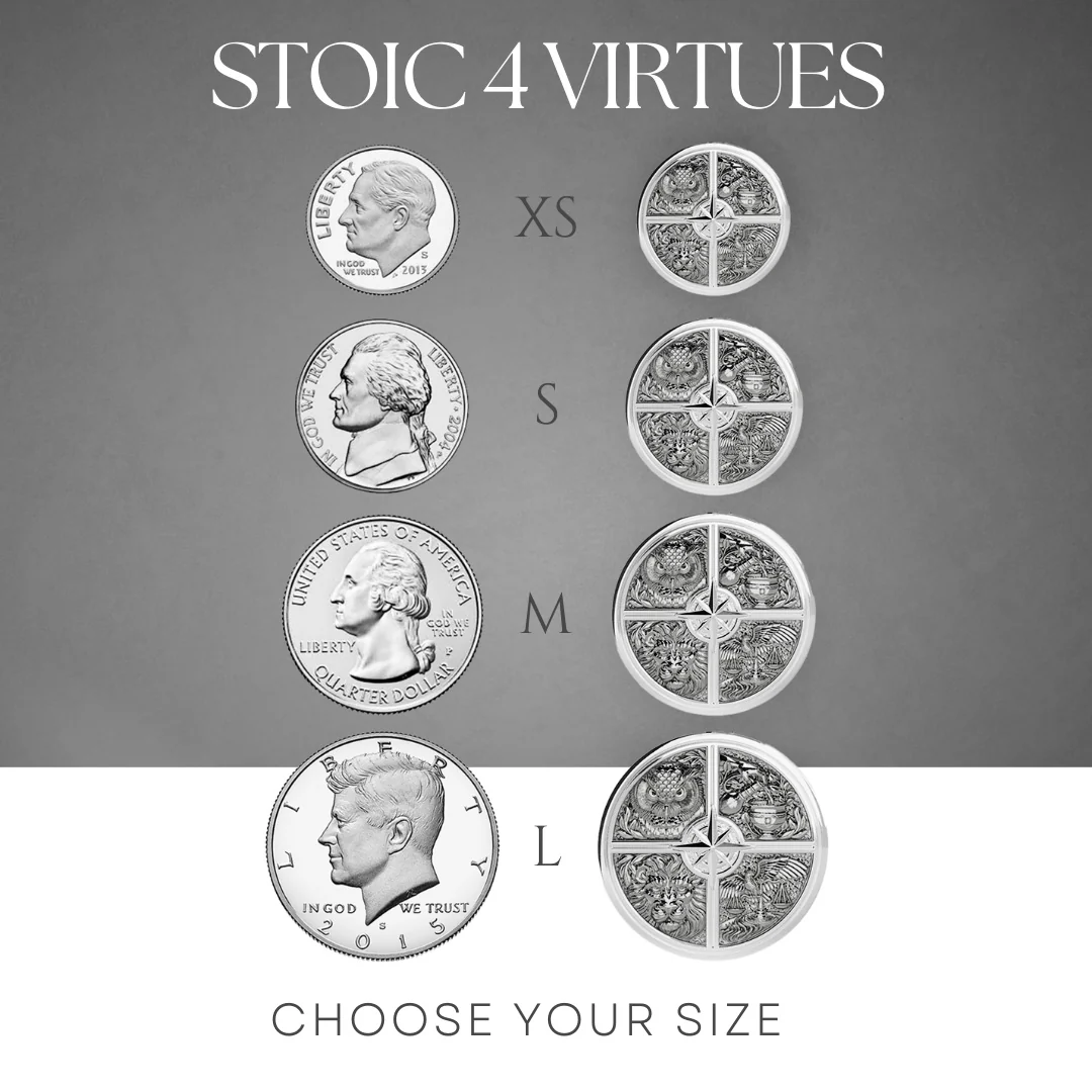Stoic 4 Virtues, Silver Pendant - Image 4
