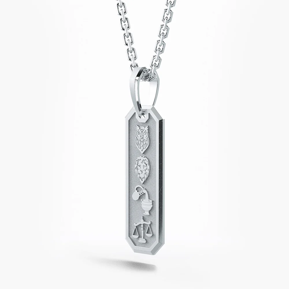 Stoic 4 Virtues, Silver Tag Pendant - Image 3