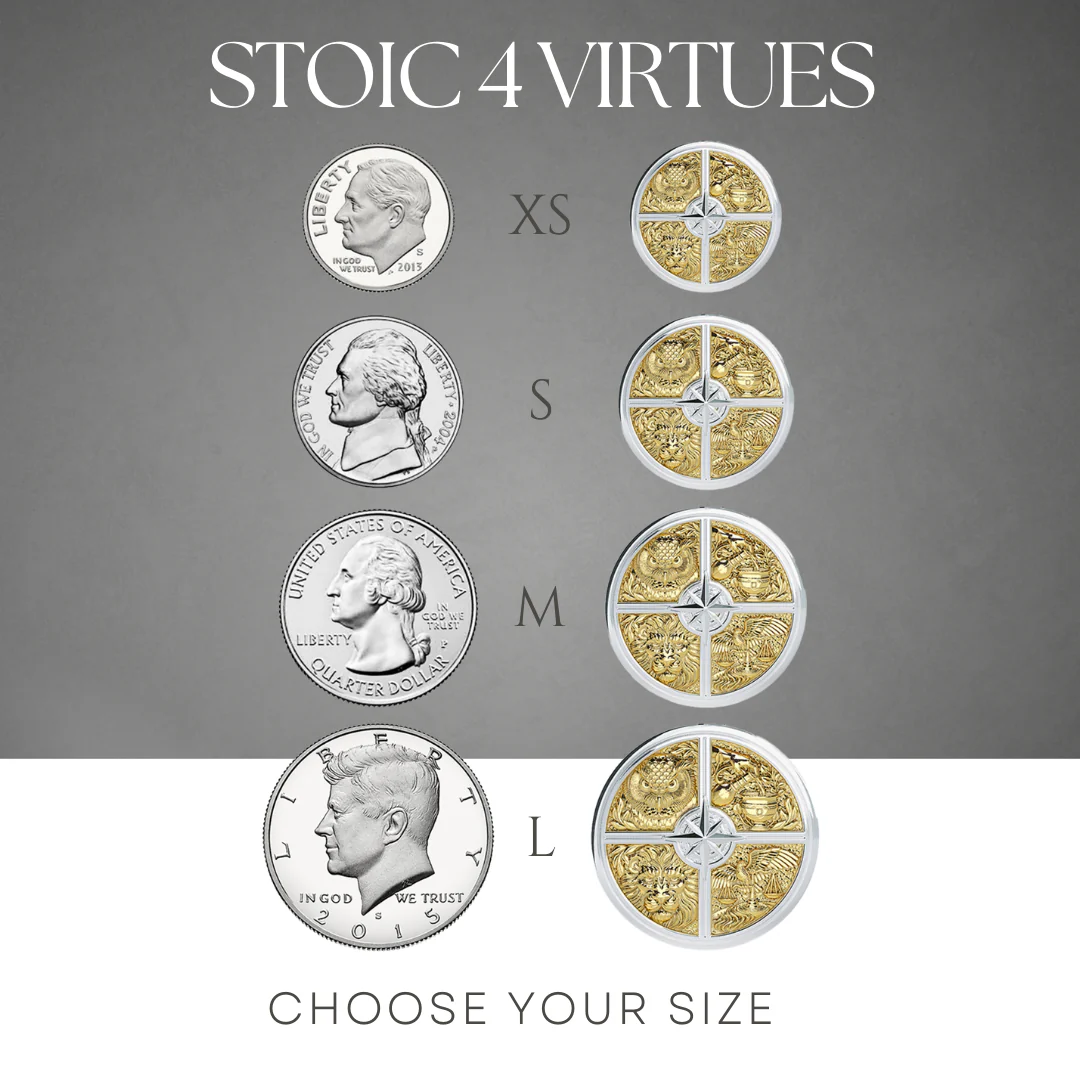 Stoic 4 Virtues, Silver and Brass Pendant - Image 3